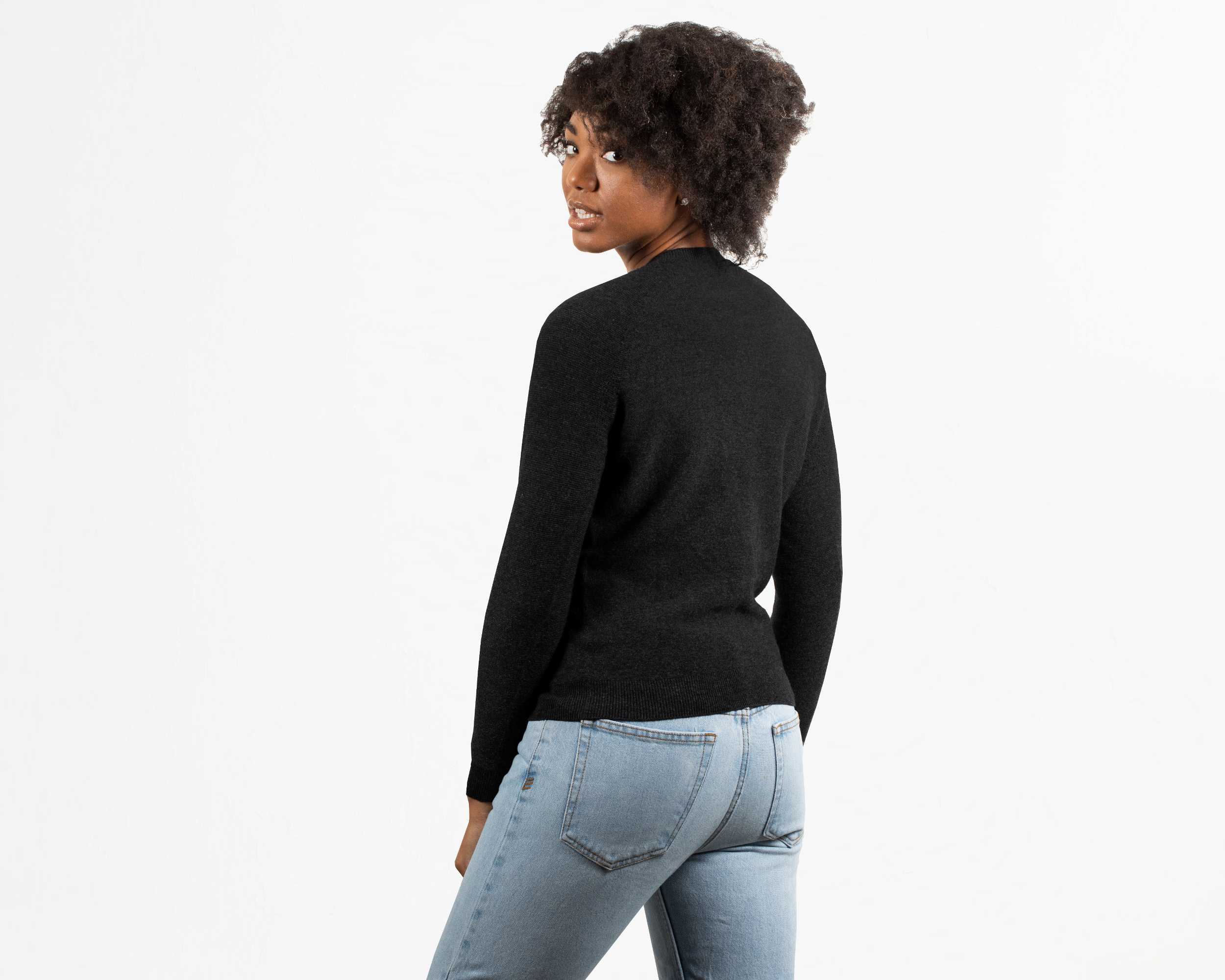 Tech Cashmere Crew Neck Sweater Charcoal Heather